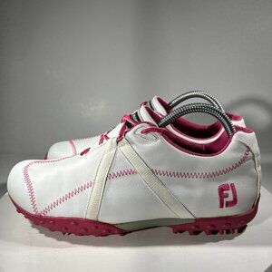 Footjoy Womens Golf Shoes Size 9 M Spikeless Project White Pink Leather Sneakers